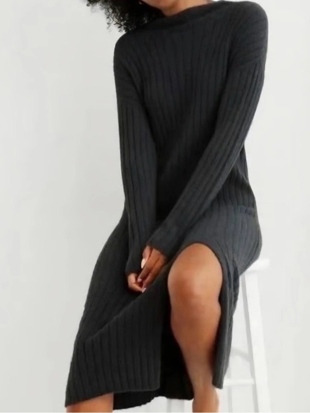 Aerie Buttercream Sweater Dress - Smoked Gray